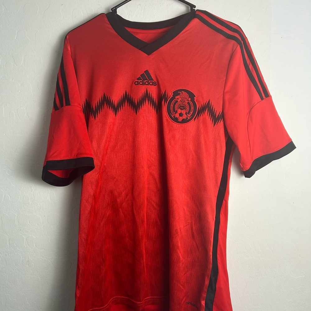 2014 Adidas Climacool Mexico Soccer Futbol Jersey Red Size Medium El Tri